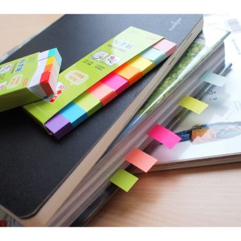 Stick index hârtie color 50 x 12 mm, 9 x 50 file/set, Stick’n, 9 culori neon, Hopax
