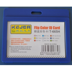 Suport PP tip flip, pentru carduri,  85 x  55mm, orizontal, 5 buc/set, Kejea, bleumarin