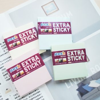 Notes autoadeziv extra-sticky 76 x  76mm, 90 file, Stick’n magenta pastel, Hopax