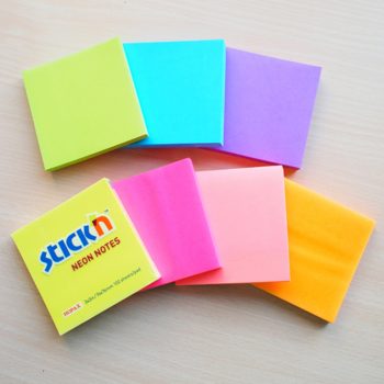 Notes autoadeziv 76 x  76 mm, 100 file, Stick’n, verde neon, Hopax