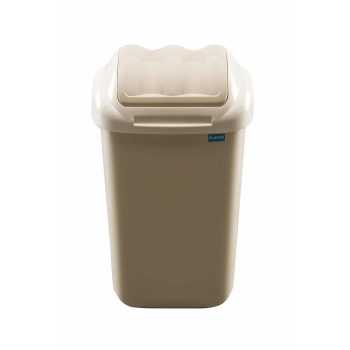 Cos plastic cu capac batant, pentru reciclare selectiva, capacitate 50l, Plafor, Fala, cappuccino