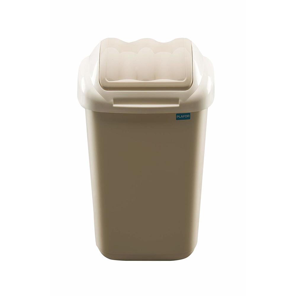 Cos plastic cu capac batant, pentru reciclare selectiva, capacitate 50l, Plafor, Fala, cappuccino