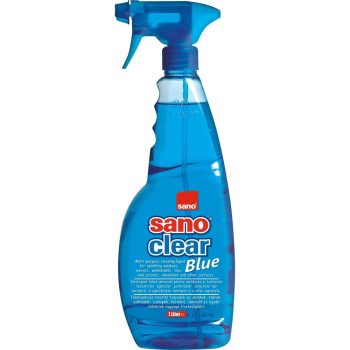 Detergent pentru geamuri, oglinzi, obiecte ceramica si portelan, 1 litru, Sano, albastru