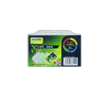 Suport PP, pentru carduri,  90 x  55mm, orizontal cu sistem de agatare, 10 buc/set, Kejea, transparent