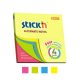 Notes autoadeziv 76 x  76 mm, 100 file, Stick’n Alternate, 4 culori neon, Hopax