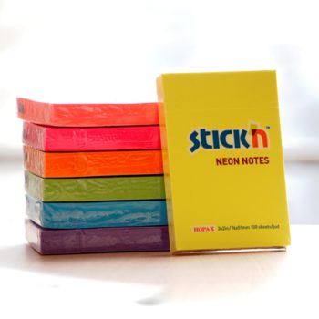 Notes autoadeziv 76 x  51 mm, 100 file, Stick’n, portocaliu neon, Hopax