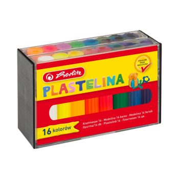 Plastilină Herlitz, set 16 culori, economic, cutie plastic, Herlitz