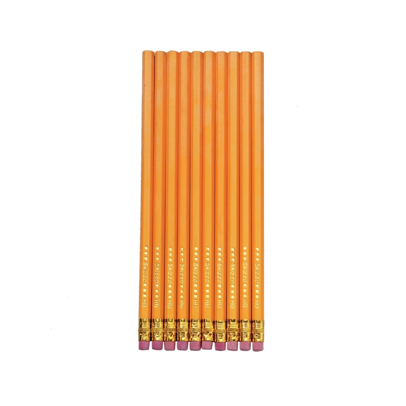 Creioane grafit cu radieră, mină HB, set 10 bucăți, Herlitz