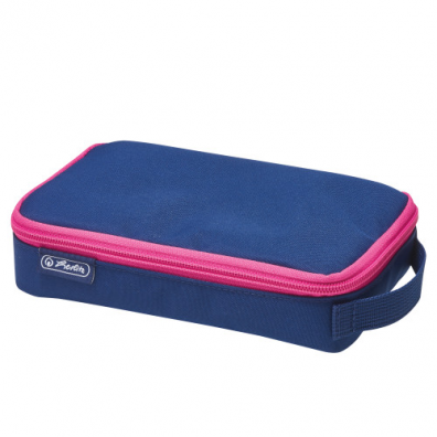 Necessaire 2 Go, dimensiune 21 x 13 x 6 cm, culoare bleumarin/roz, Herlitz