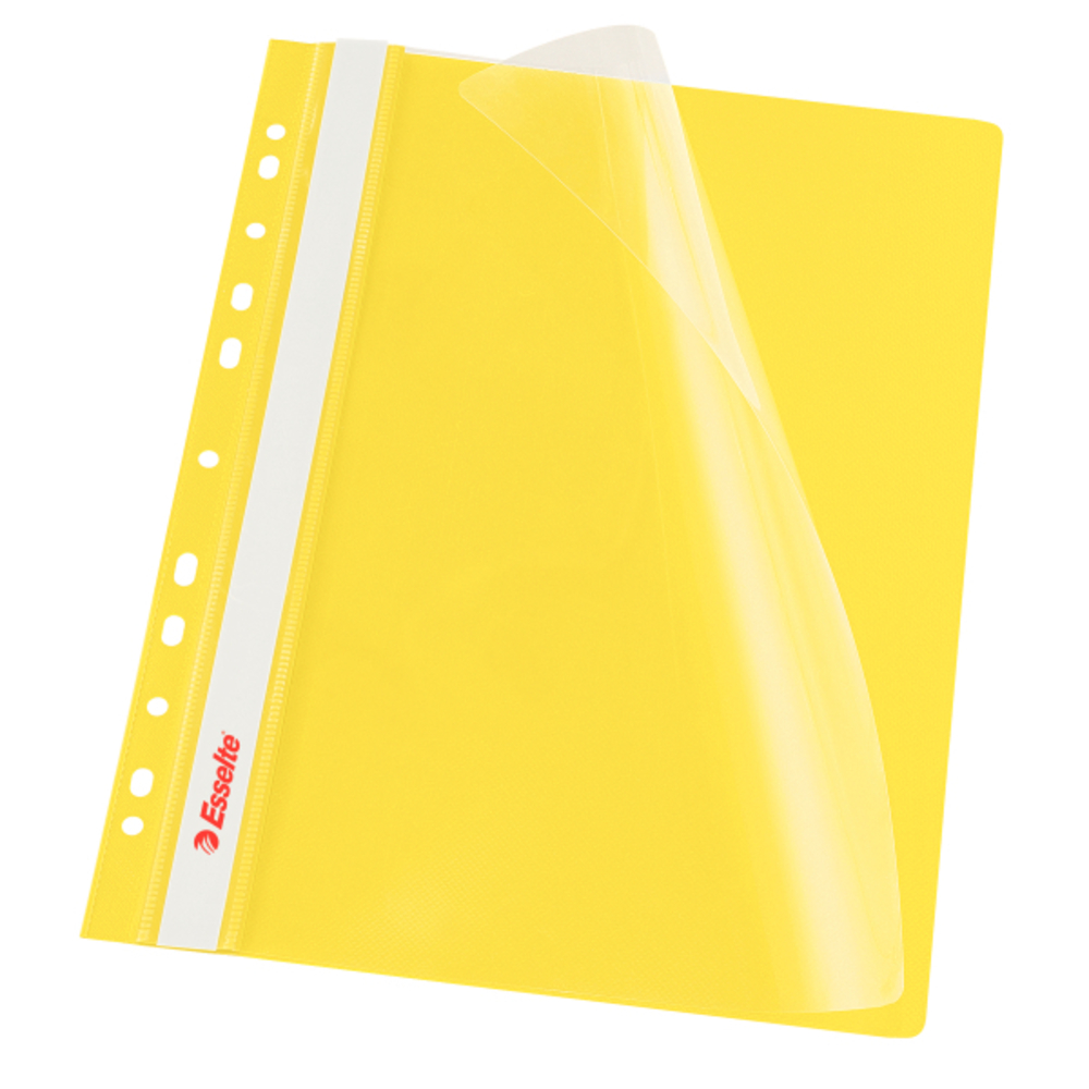 Dosar plastic multiperforații A4, galben, Esselte