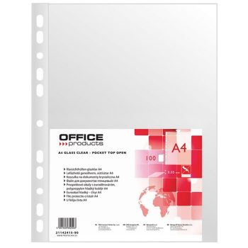 Folie protectie pentru documente A4, 50 microni, 100 folii/set, cristal, Office Products