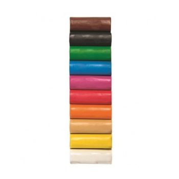 Plastilină 10 culori/taviță plastic, 200g, Koh-I-Noor