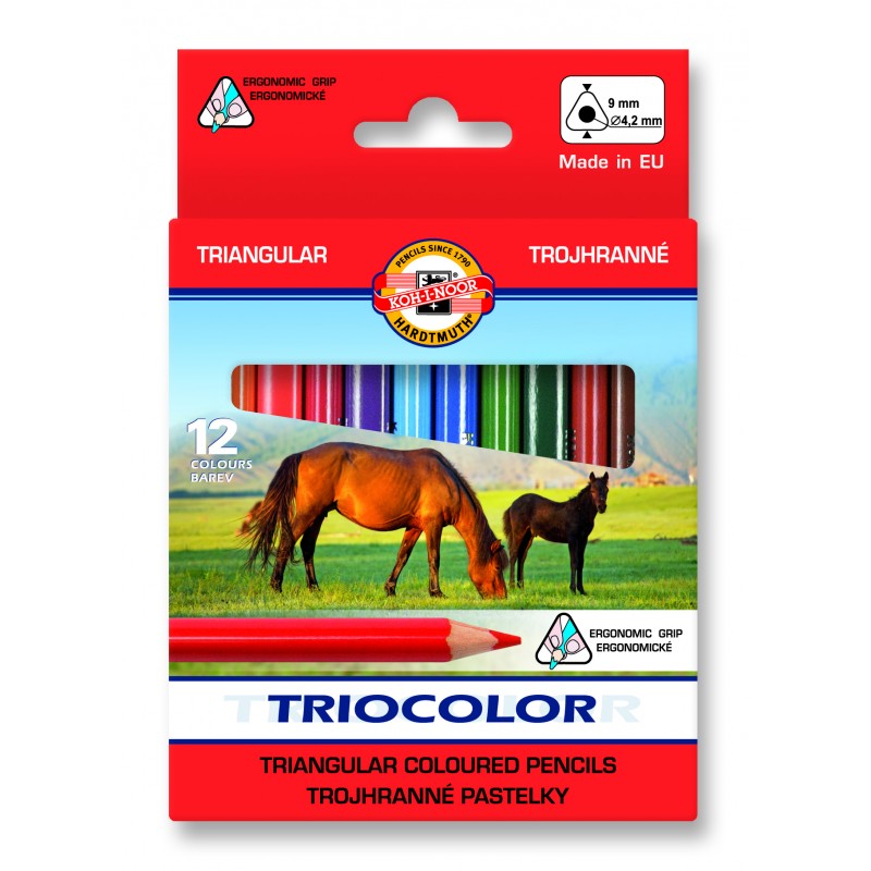 Set 12 creioane color tricolor Jumbo mini, Koh-I-Noor