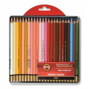 Set 24 creioane color Aquarell Mondeluz Portret, Koh-I-Noor