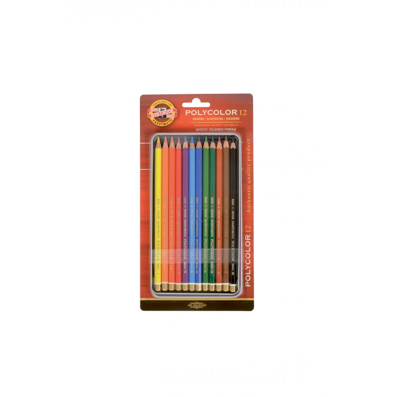 Set 12 creioane color Polycolor cutie metalică, Koh-I-Noor