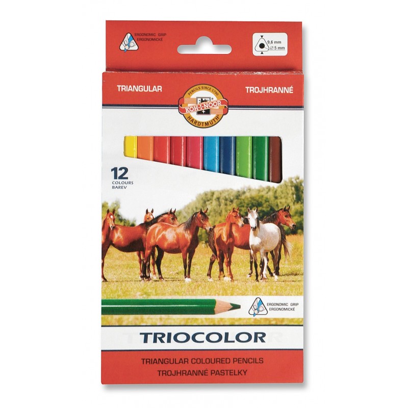 Set 12 creioane color TRIOCOLOR, Koh-I-Noor