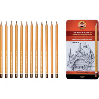 Set creioane grafit 24 buc/cutie metalică, Koh-I-Noor