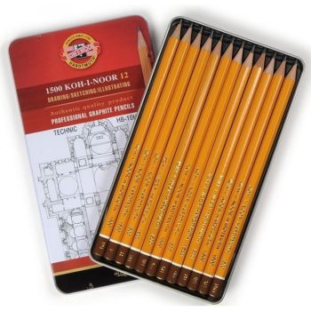 Set creioane grafit Tehnic 1500, HB -10 H, Koh-I-Noor