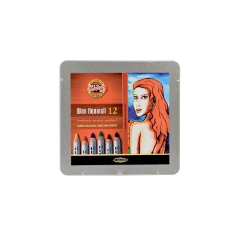 Set 12 culori Wax Aquarell, cutie carton, Koh-I-Noor