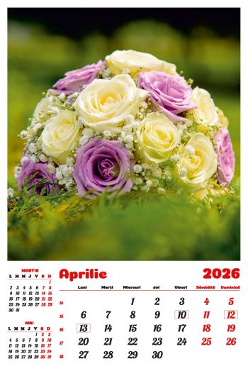 Calendar de perete 2026, Buchete, Darcom
