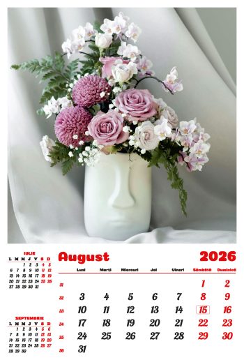 Calendar de perete 2026, Buchete, Darcom