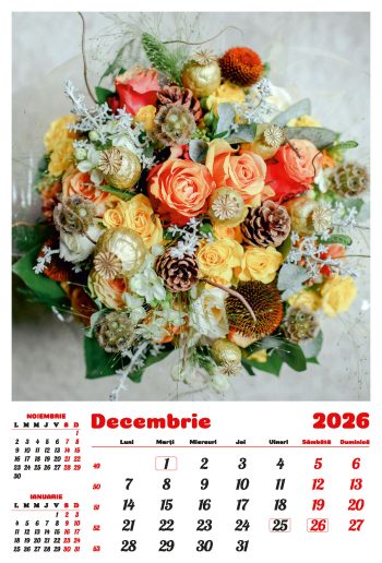Calendar de perete 2026, Buchete, Darcom
