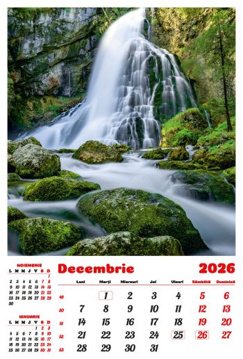 Calendar de perete 2026, Cascade, Darcom