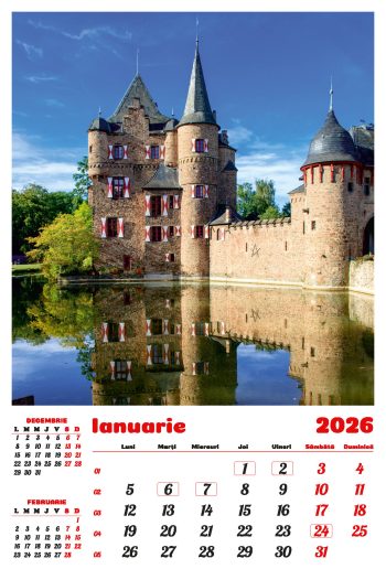 Calendar de perete 2026, Castele, Darcom