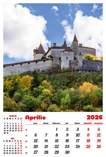 Calendar de perete 2026, Castele, Darcom