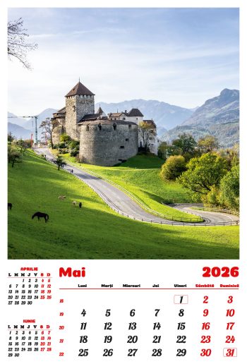 Calendar de perete 2026, Castele, Darcom