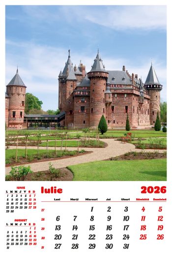 Calendar de perete 2026, Castele, Darcom