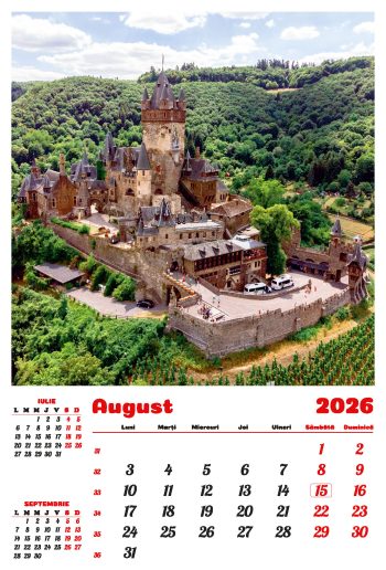 Calendar de perete 2026, Castele, Darcom
