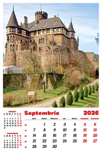 Calendar de perete 2026, Castele, Darcom