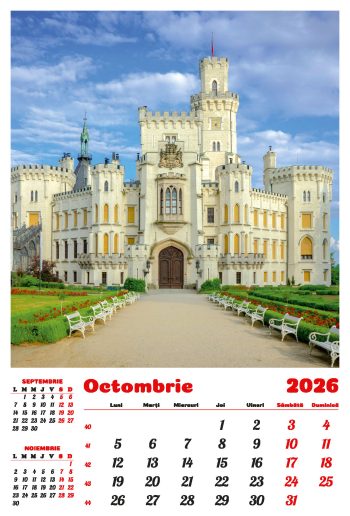 Calendar de perete 2026, Castele, Darcom