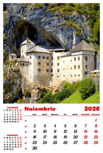 Calendar de perete 2026, Castele, Darcom