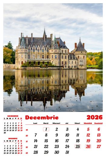 Calendar de perete 2026, Castele, Darcom