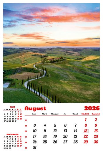 Calendar de perete 2026, Peisaje, Darcom