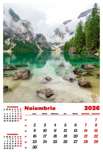 Calendar de perete 2026, Peisaje, Darcom