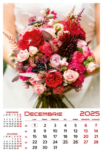 Calendar de perete 2025, Buchete, Darcom