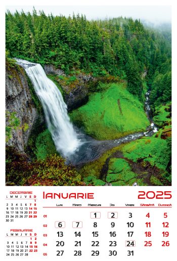 Calendar de perete 2025, Cascade, Darcom