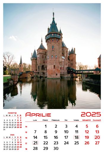 Calendar de perete 2025, Castele, Darcom