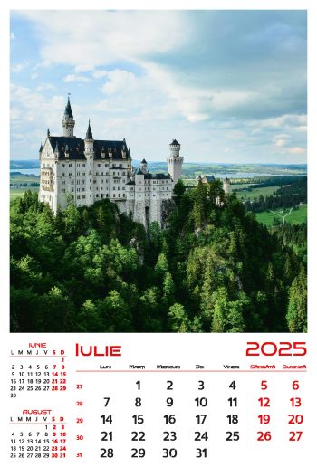 Calendar de perete 2025, Castele, Darcom