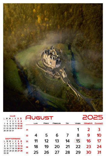 Calendar de perete 2025, Castele, Darcom