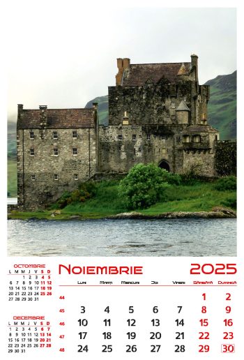 Calendar de perete 2025, Castele, Darcom