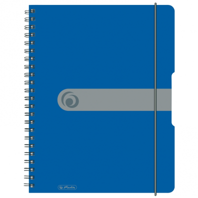 Caiet A4 80 file spirală, elastic, perforat EOTG, coperta PP, albastru, Herlitz