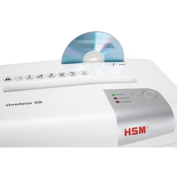 Distrugător documente HSM ShredStar X 8, Cross-cut 4.5×30 mm, 8 coli, nivel securitate 4