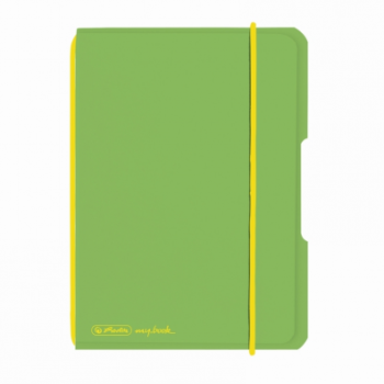 Caiet My.Book flex A6, 40 file, dictando, verde deschis transparent cu logo galben, Herlitz