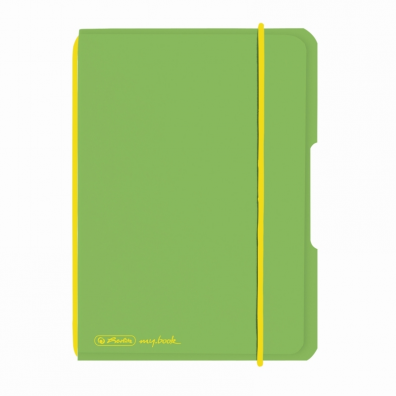Caiet My.Book flex A6, 40 file, dictando, verde deschis transparent cu logo galben, Herlitz