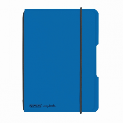 Caiet My.Book flex A6, 40 file, pătrățele, coperta albastru, elastic negru, Herlitz