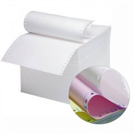 Hârtie imprimantă matricială A5, 3 exemplare, 55 g/mp, 1100 seturi color, No Brand